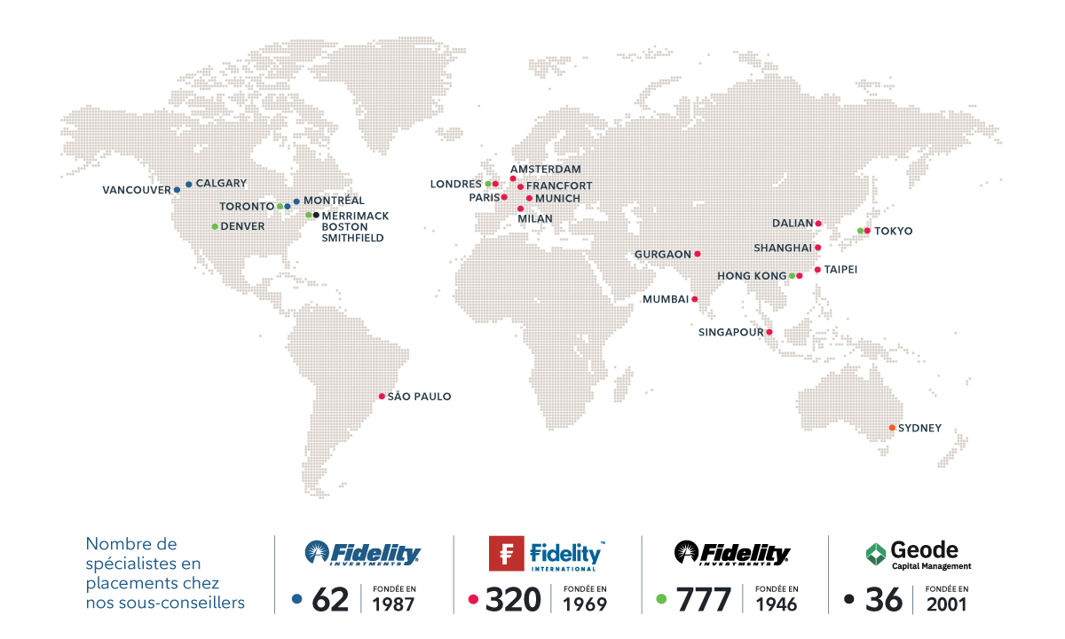 Emplacements des bureaux de Fidelity Investments